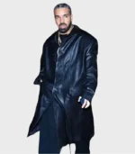 Drake-Vaffanculo-Black-Leather-Long-Coat