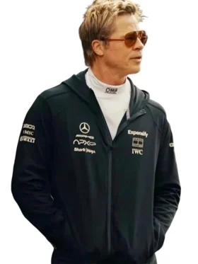 F1 Brad Pitt Black Hoodie