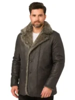 Furlong Black Leather Coat