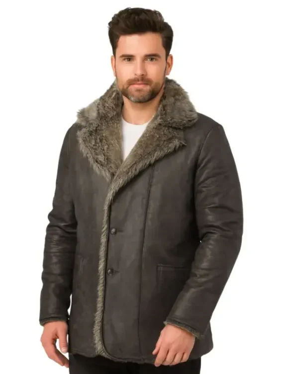 Furlong Black Leather Coat
