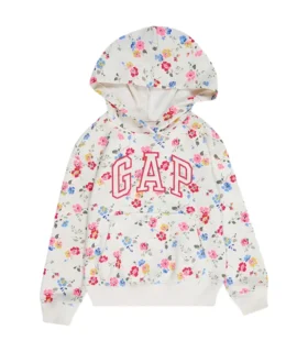 Gap Logo Floral Hoodie - White