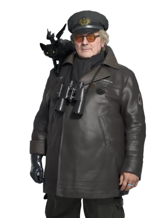 George Miller Death Stranding 2 Tarman Black Leather Coat