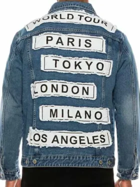 Mens World Tour Blue Denim Jacket