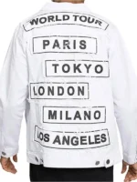 Mens World Tour Denim Jacket - White