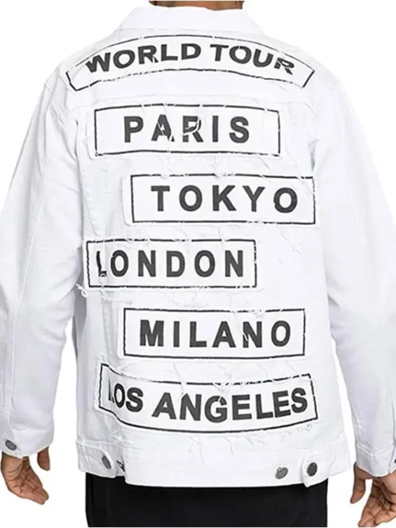 Mens World Tour Denim Jacket - White