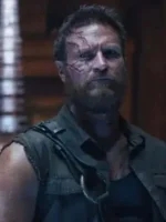 Men’s cotton sleeveless vest with an open-buttoned front style and utilitarian pocket detailing.