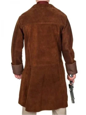 Nathan Fillion Firefly Malcolm Reynolds Suede Leather Brown Trench Coat