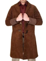 Nathan Fillion Firefly Malcolm Reynolds Suede Leather Brown Trench Coat