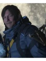 Close-up of the Sam Porter Bridges Death Stranding 2 jacket showing the premium fabric and reinforced stitching for a tactical look.