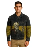 Oil-painting-skul-casual-denim-jacket