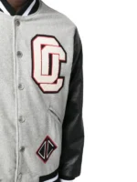 Opening Ceremony logo-Embroidered Gray Varsity Jacket