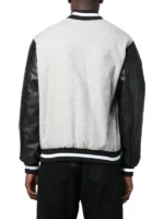 Opening Ceremony logo-Embroidered Grey Varsity Jacket