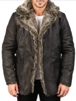 The Furlong Mens Long Leather Trench Coat