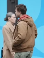 The-Running-Man-Glen-Powell-Hooded-Brown-Jacket