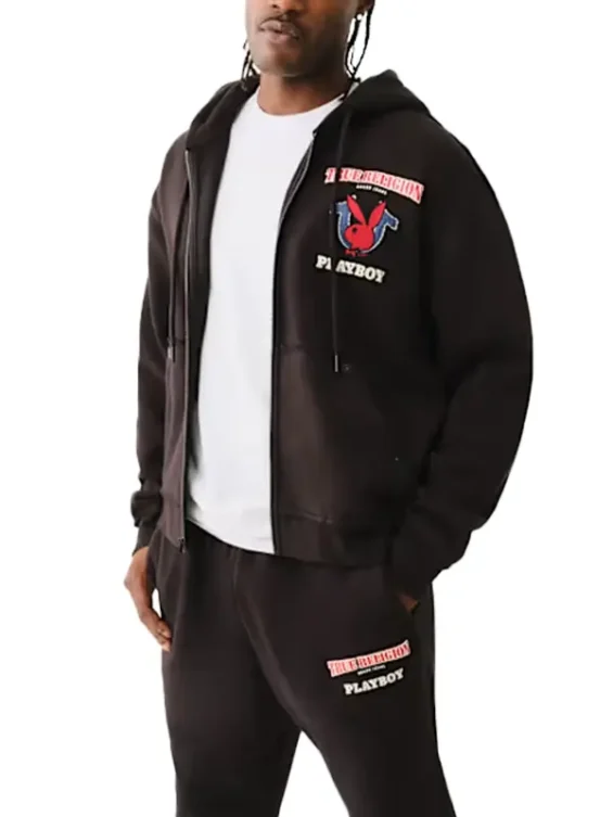 True Religion X Playboy Zip Hoodie Black