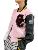 Womens Opening Ceremony Pink Varsity Jacket