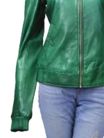 bright-green-classic-leather-jacket-for-women