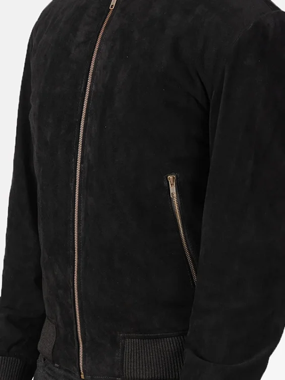 mens-black-suede-leather-bomber-jacket