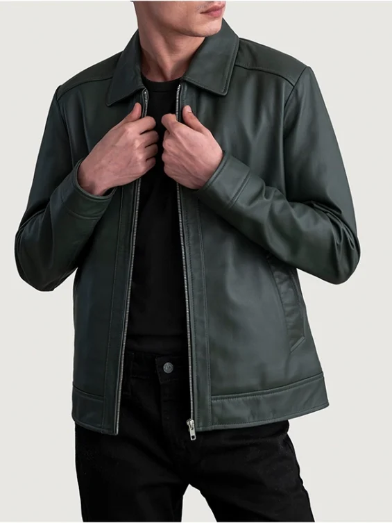 mens-green-leather-jacket