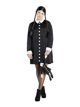 Adult Wednesday Addams Plus Size Costume