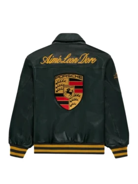 Aime Leon Dore × Porsche 993 Leather Jacket - Green