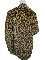 Cheetah Print Fur Coat back view highlighting the premium drape and seamless pattern alignment.