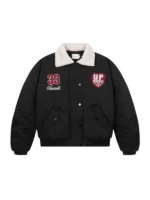 Boa-Lapel-Casual-Padded-Jacket-Black