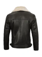 Brown Asymmetrical Shearling Leather Jacket