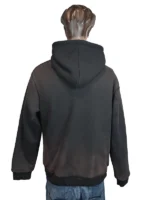 Spray Logo Hoodie back view highlighting the seamless all-over print and professional athletic tailoring.