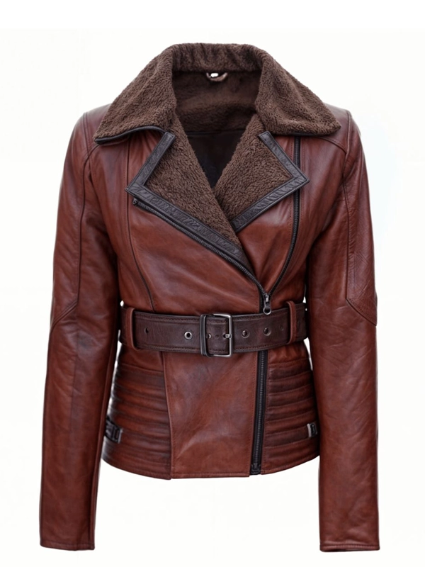 Dark Brown Shearling Leather Jacket Dark Brown Shearling Leather Jacket