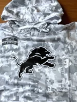 Detroit Lions Salute to Service Camo Grey Hoodie