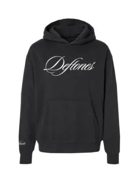 Embroidered-Script-Logo-Deftones-Hoodie-Black