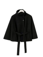 Gina Tricot Belt Cape Jacket - Black
