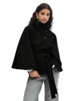 Gina Tricot Belt Cape Jacket Black
