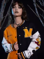 Her Universe Disney Halloween Split Oversized Varsity Jacket
