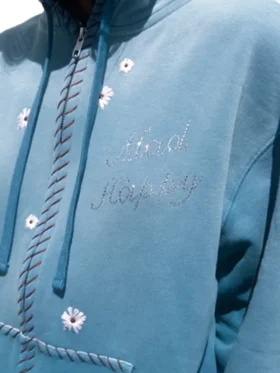 MadHappy Crystal Flower Zip Up Hoodie