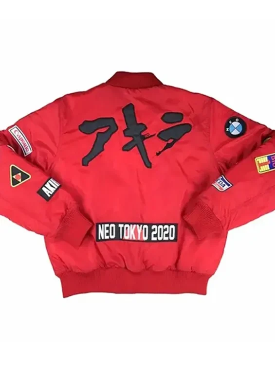 Mens Akira Red Bomber Jacket