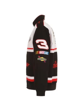 Men's Dale Earnhardt JH Design BlackWhite Twill Uniform Full-Snap Jacket
