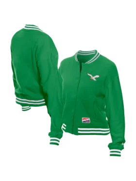 New Era Kelly Green Philadelphia Eagles Throwback Fleece Jacket