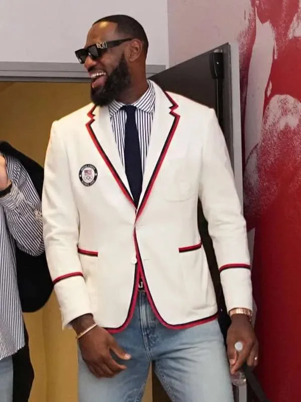 Paris-Olympics-LeBron-James-Team-USA-Blazer Lebron James Paris Olympics Team USA Blazer