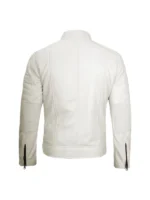 Premium Cafe Racer White Leather Jacket for men and women