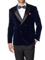 Mens Tuxedo Double Breasted Velvet Blazer