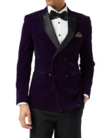 Mens Tuxedo Double Breasted Velvet Blazer