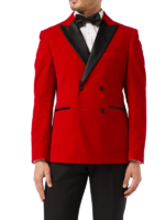 Mens Tuxedo Double Breasted Velvet Blazer