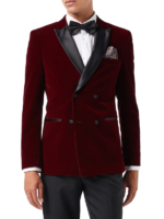 Mens Tuxedo Double Breasted Velvet Blazer