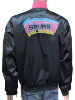 Back view of the San Antonio Spurs 1994-95 jacket showing the oversized vintage fit.