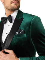 Mens Slim Fit Satin Peak Lapel Tuxedo Jacket