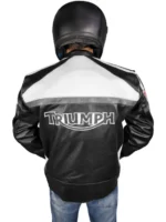 Triumph Motorcycle Leather Racing Jacket For Men