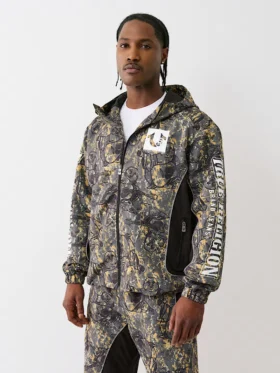 True Religion Buddha Camo Windbreaker Jacket