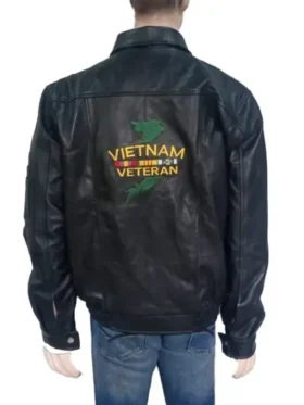 Vietnam Veteran Black Leather Jacket